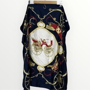 Stagecoach print silk scarf made in Italy